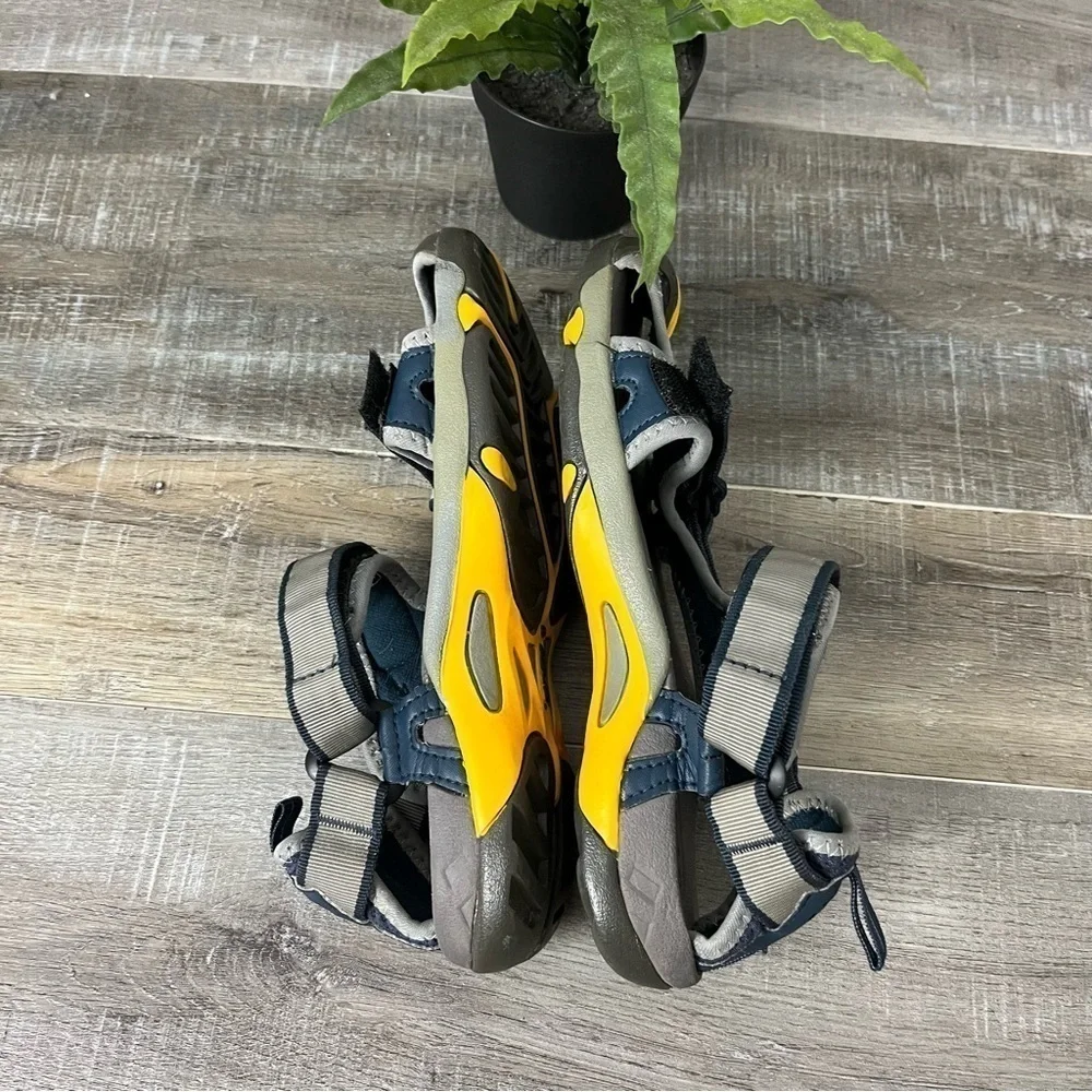 TEVA Velcro Water Sandal Closed Toe Blue Gray Youth Size 4
